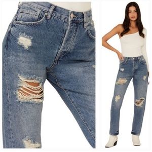 NWOT We the free Bren Slouchy Slim Jeans size 30 color evening blue